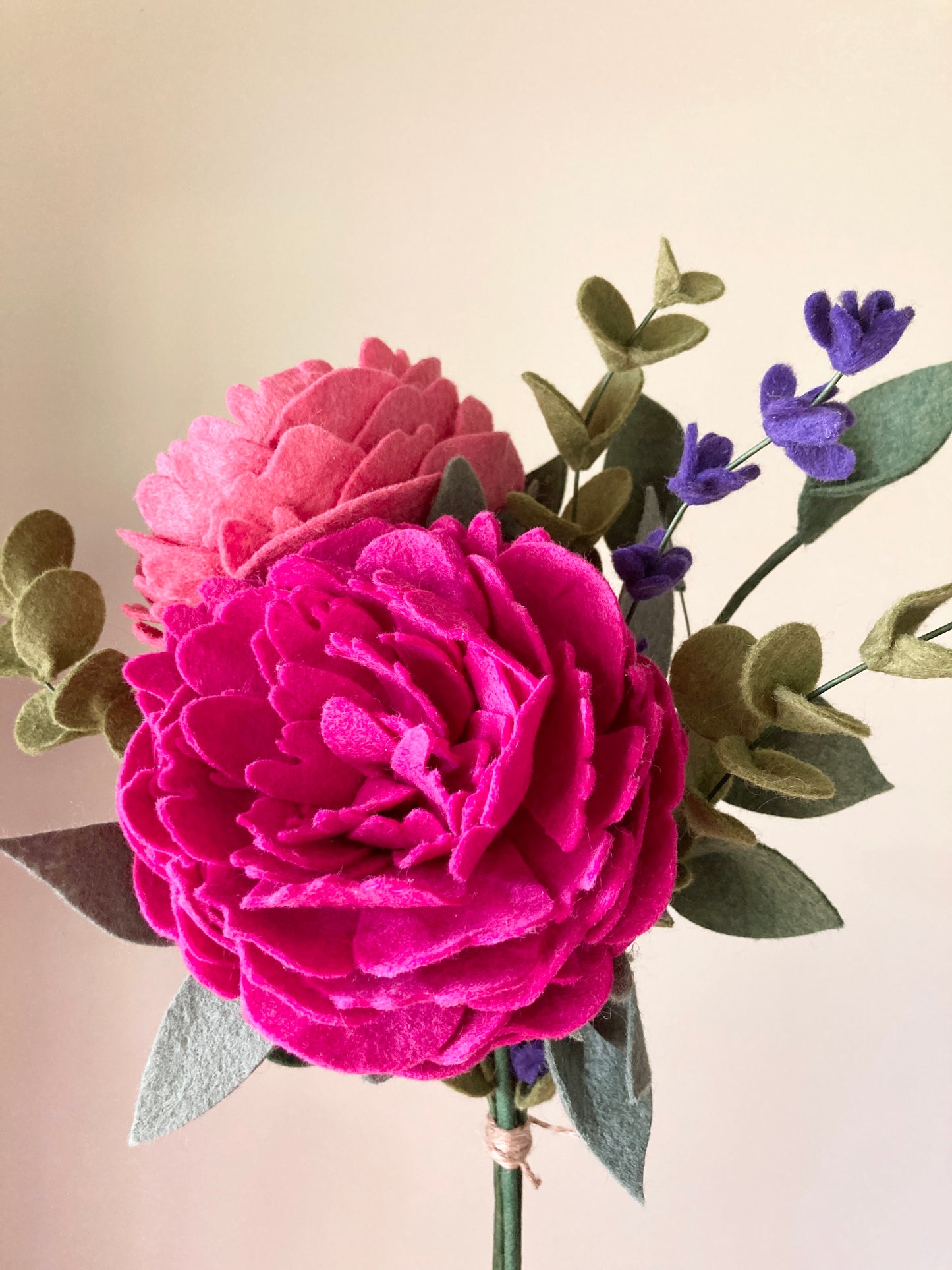 Felt Peony Bouquet, Felt Flower Bouquet, Floral Decor