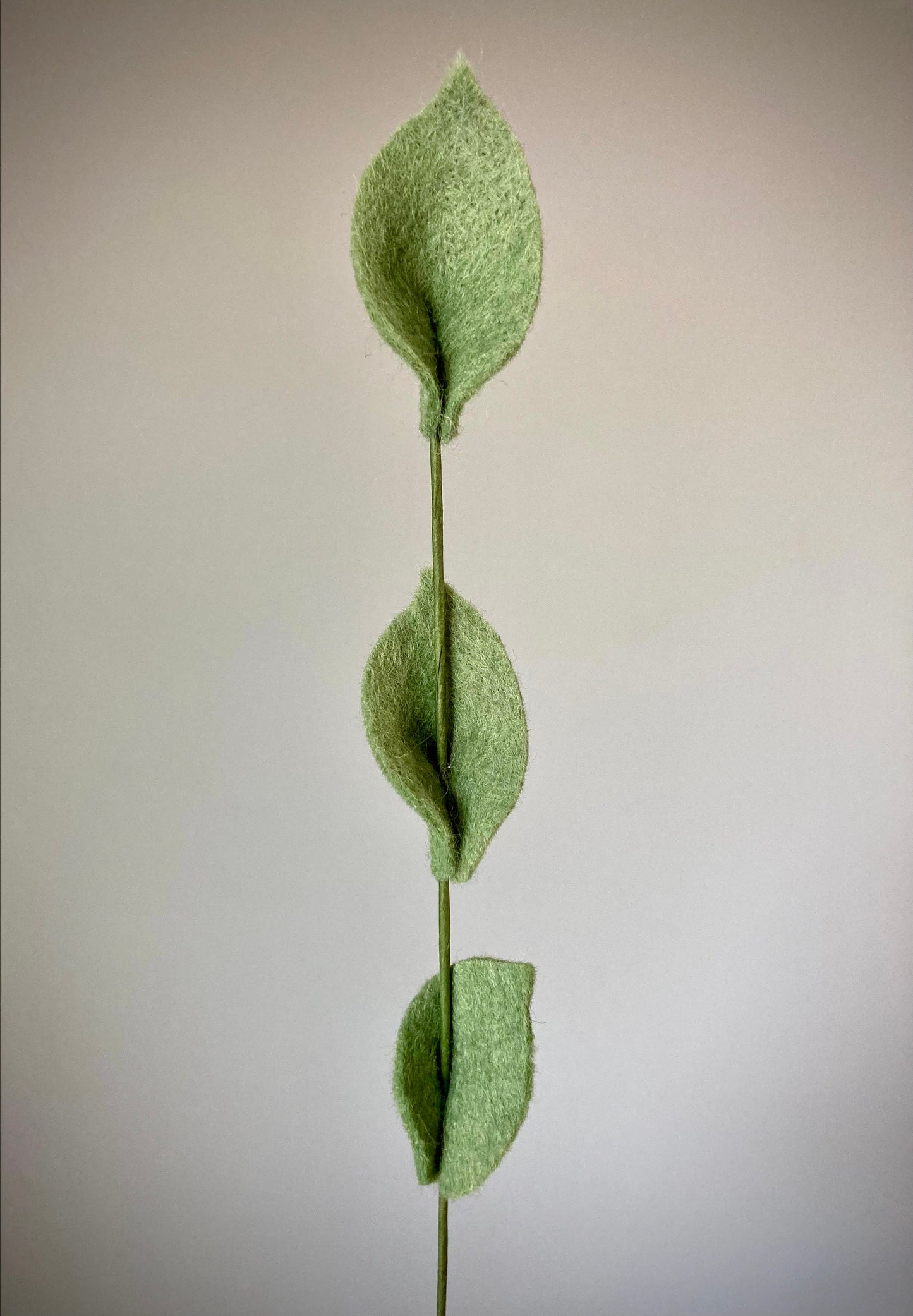 Handmade Felt Leaf Stem: Bouquet Filler Greenery