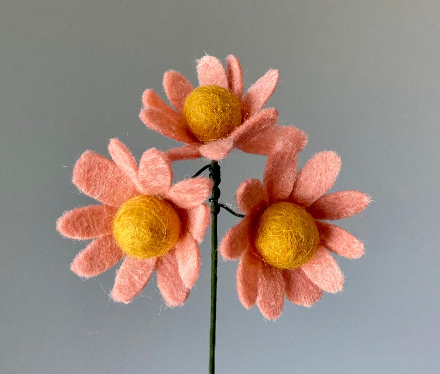 Felt Mini Daisy Flower Stem: Felt Bouquet Filler