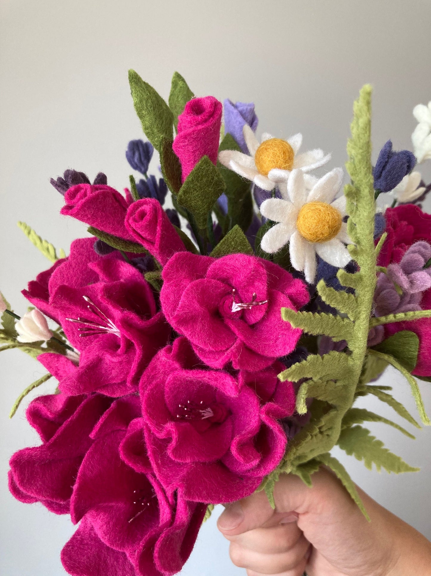 Felt Gladiolus Flower Stem: Custom Color Bouquet