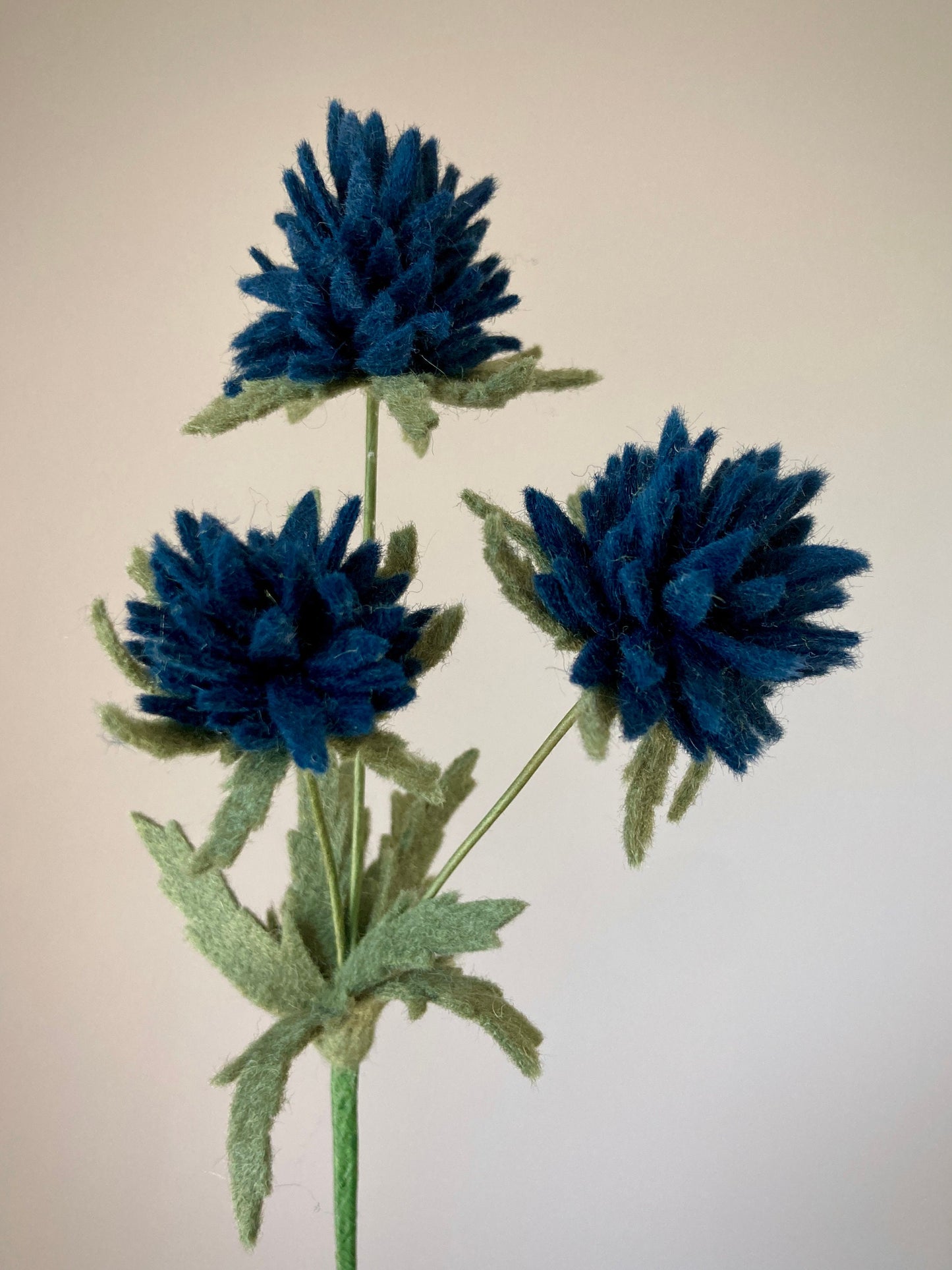 Felt Thistle Flower Stem: Custom Color, Home Decor