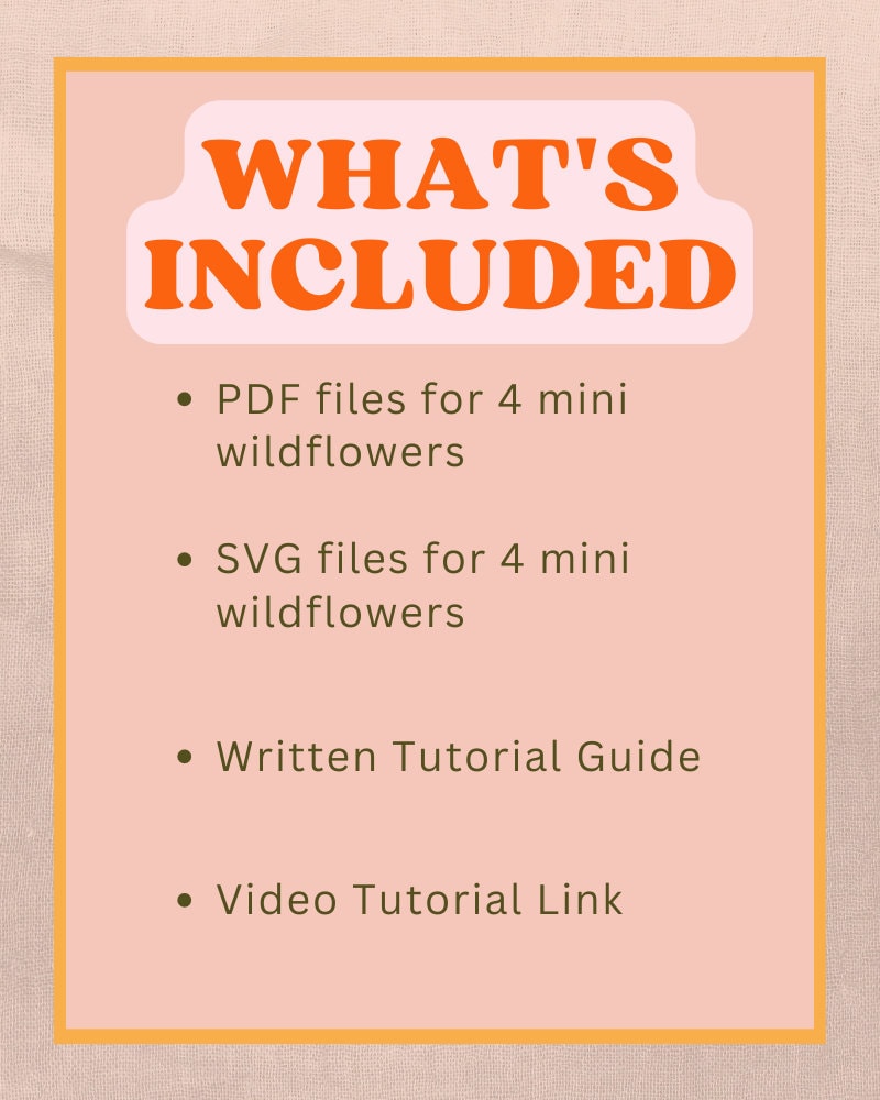 Felt Wildflowers SVG and PDF Pattern and Tutorial, 4 Flower Styles, Digital Download