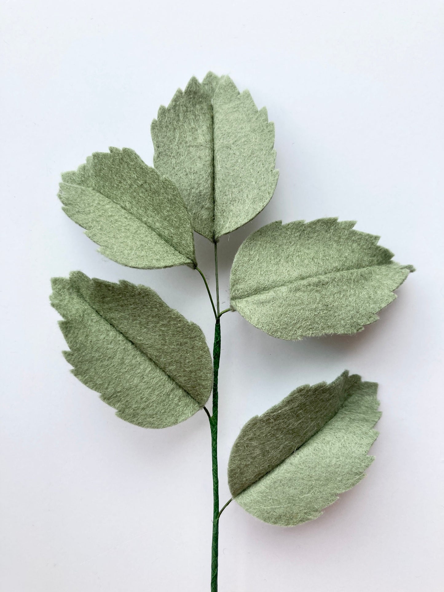 Felt Leafy Stem: Handmade Wool Blend Bouquet Filler