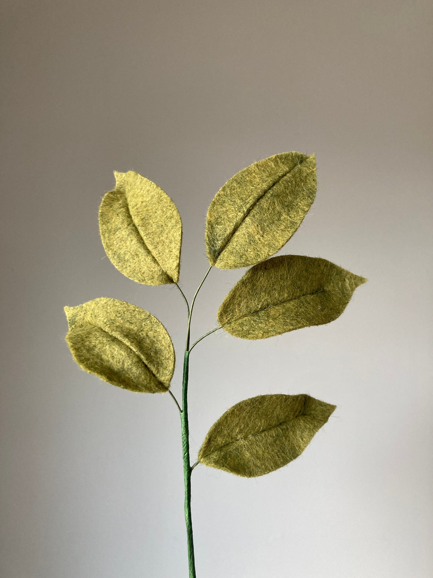 Felt Leafy Stem: Handmade Bouquet Filler, Greenery Decor