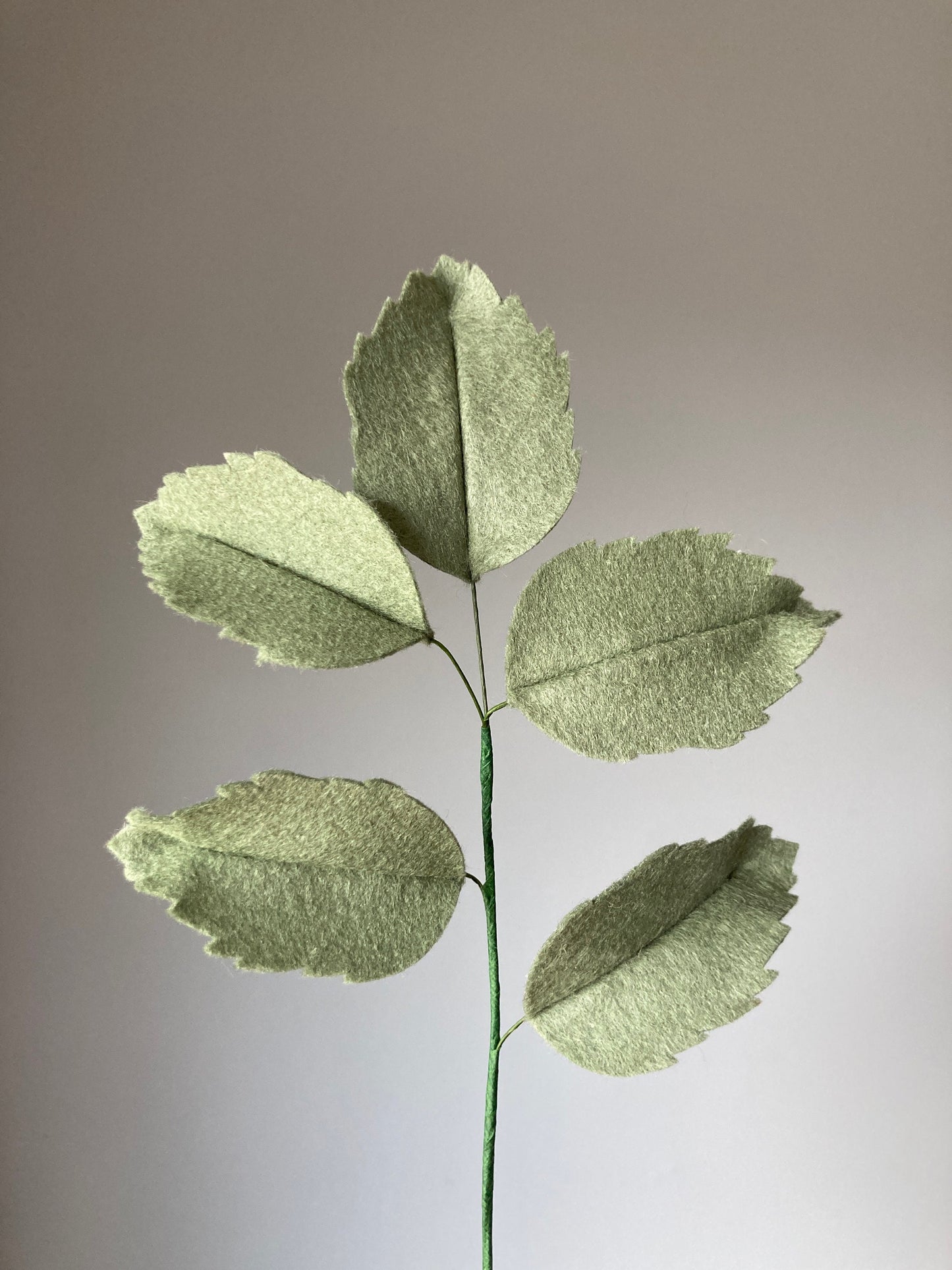Felt Leafy Stem: Handmade Wool Blend Bouquet Filler