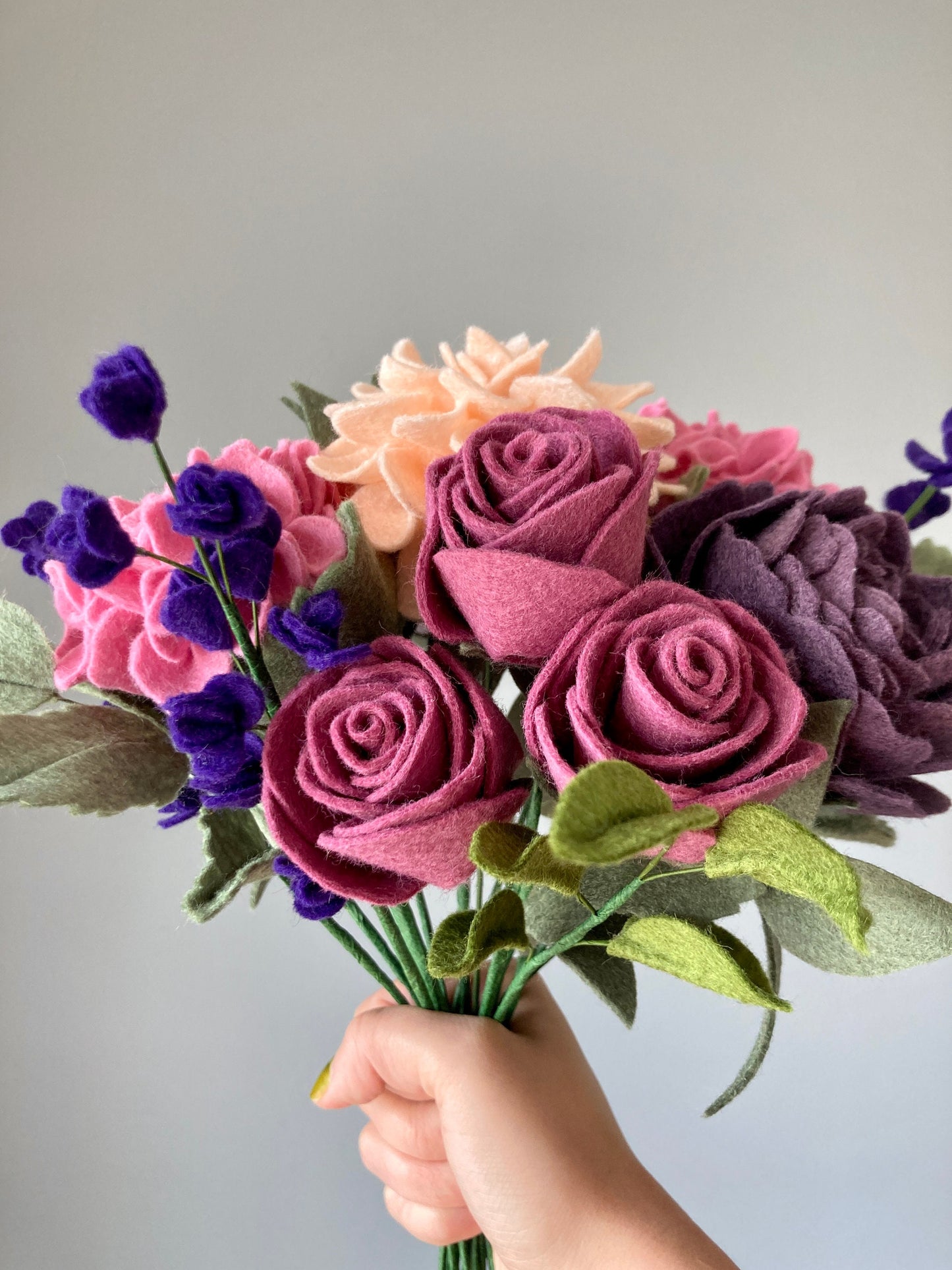 Felt Wild Indigo Flower Stem: Felt Bouquet Filler