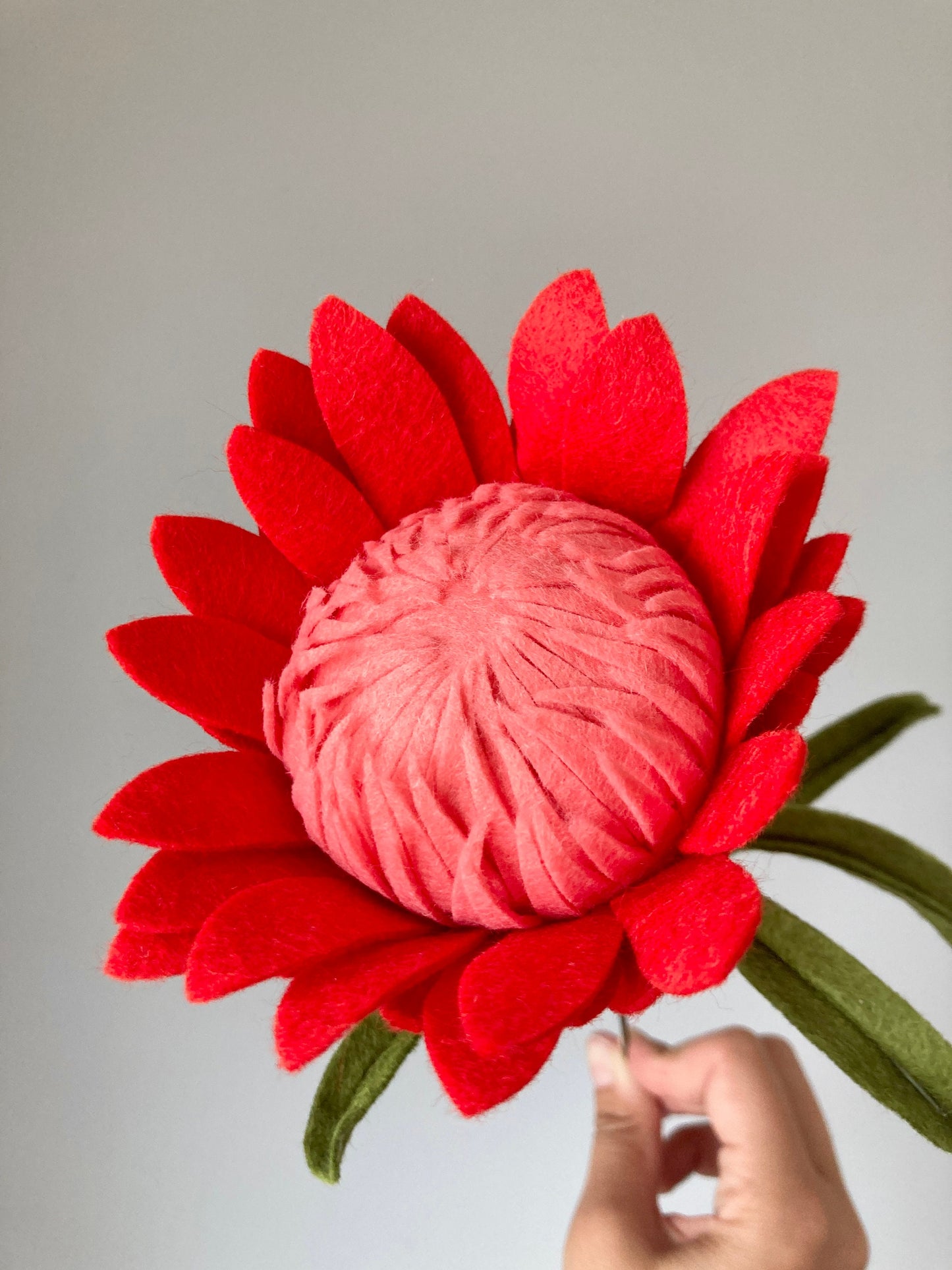 Large Felt Protea Flower: DIY Bouquet Stem