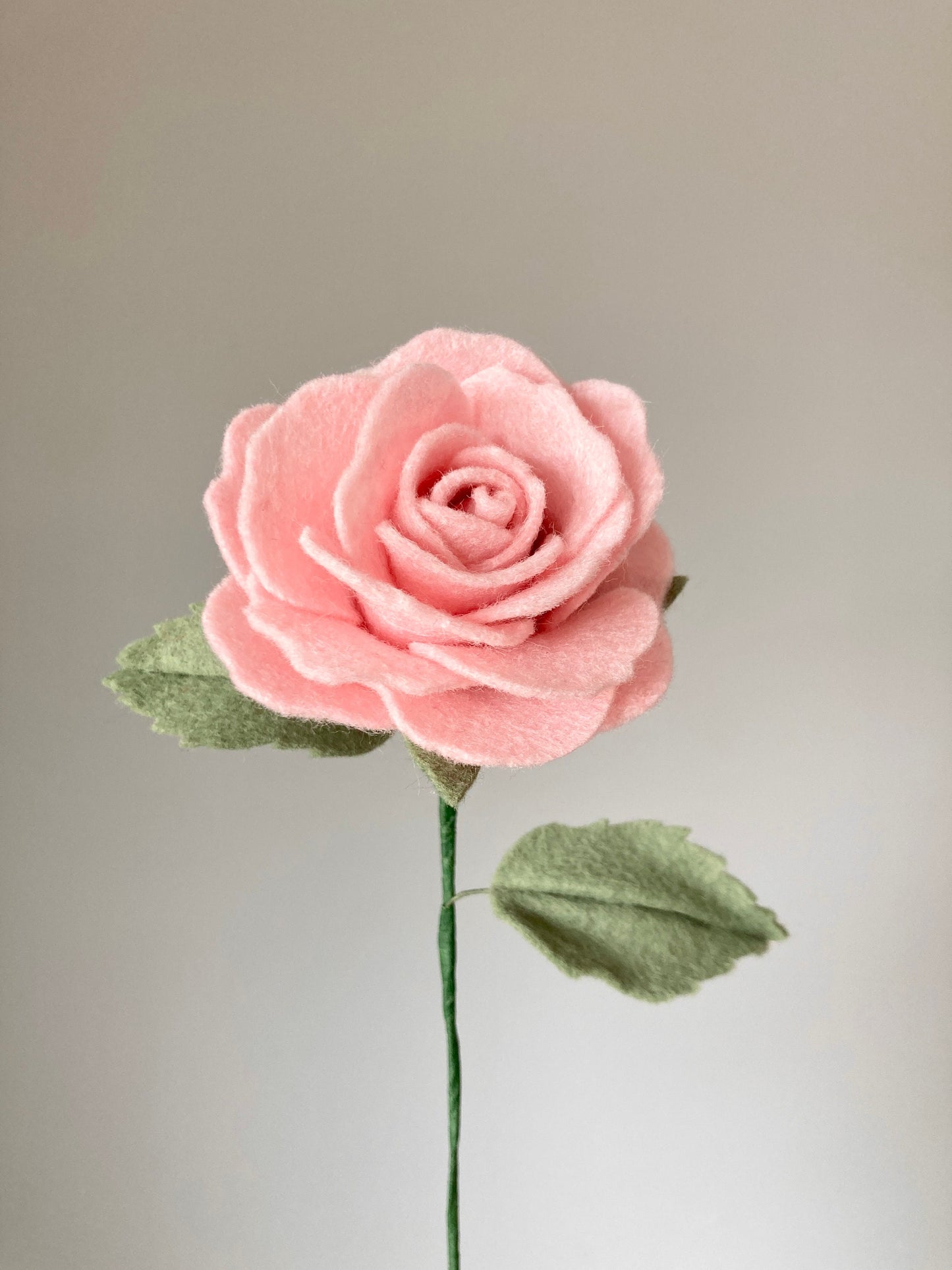 Handmade Felt Rose Stem: Custom Color, Build Your Own Bouquet