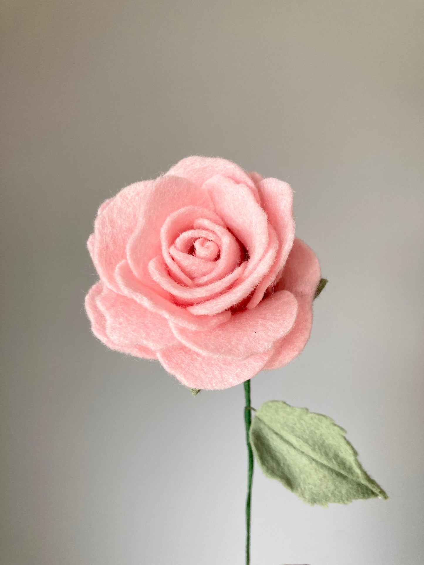 Handmade Felt Rose Stem: Custom Color, Build Your Own Bouquet