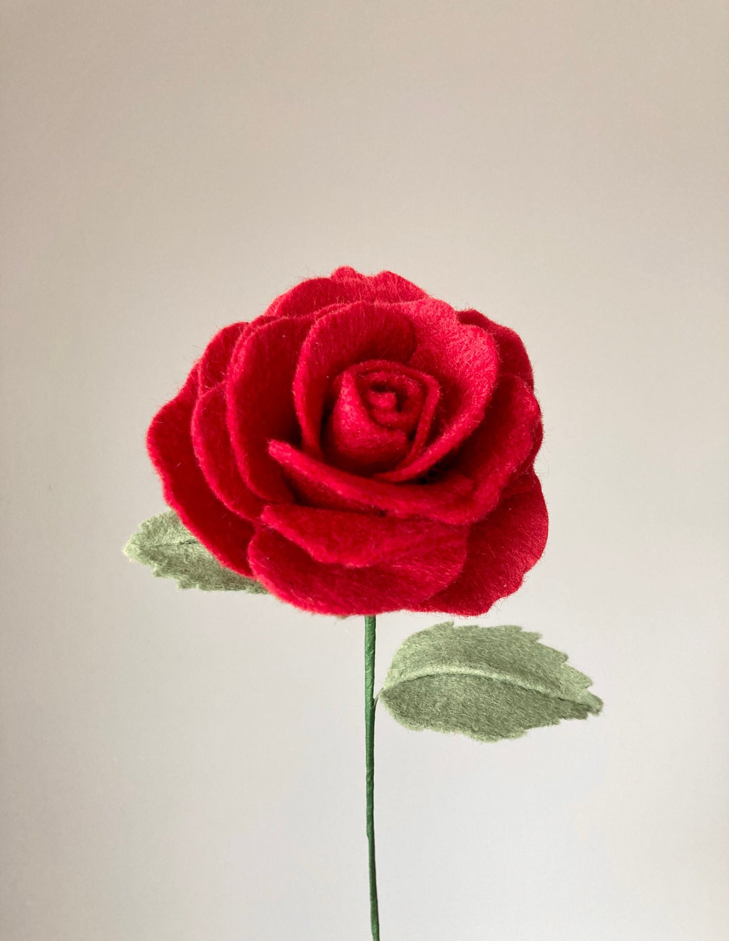 Handmade Felt Rose Stem: Custom Color, Build Your Own Bouquet