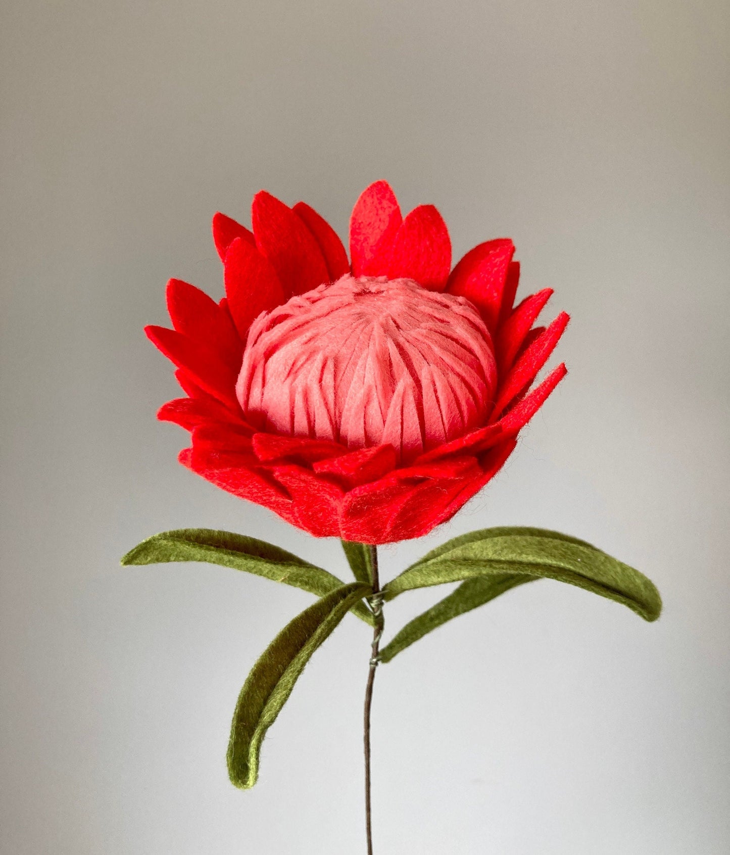 Large Felt Protea Flower: DIY Bouquet Stem