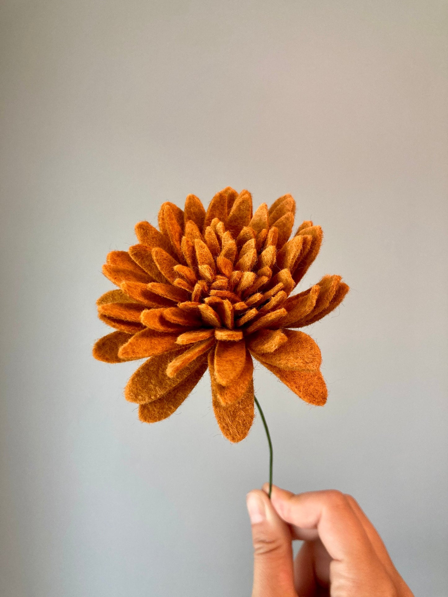 Felt Chrysanthemum Stem: Custom Color, Build Your Own Bouquet