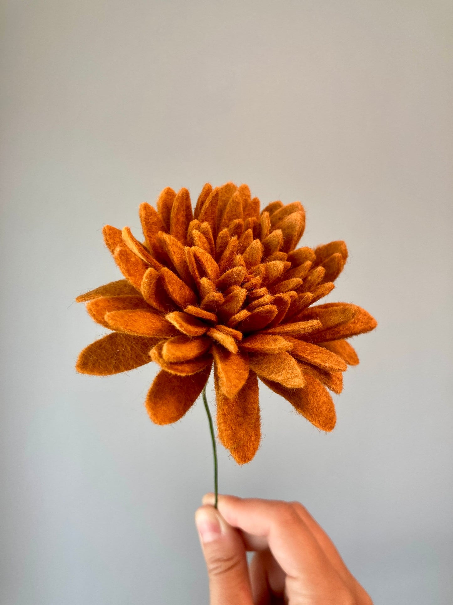 Felt Chrysanthemum Stem: Custom Color, Build Your Own Bouquet