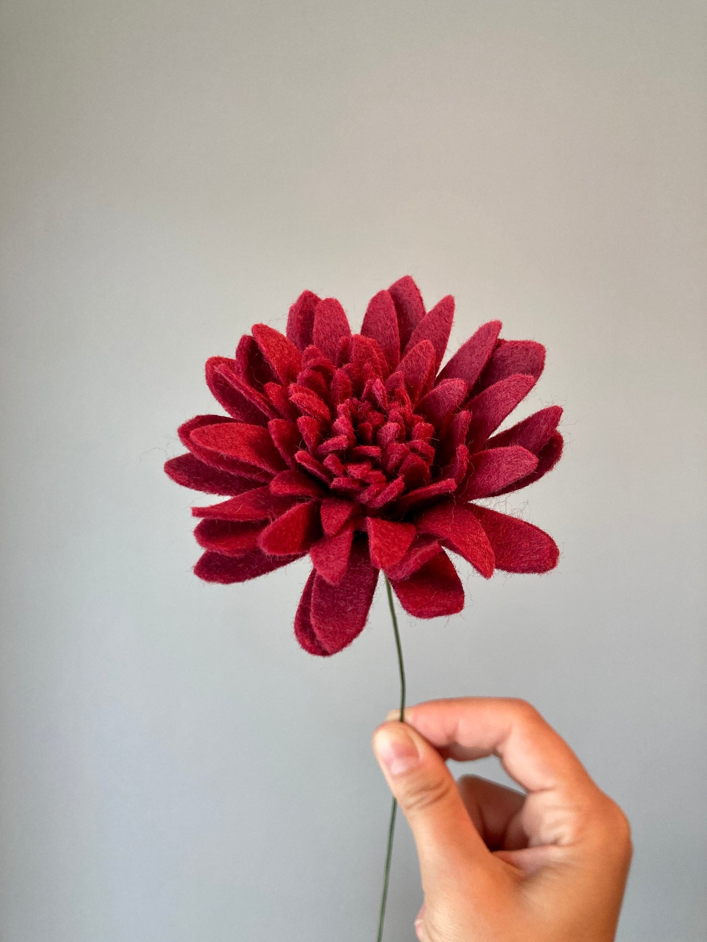 Felt Chrysanthemum Stem: Custom Color, Build Your Own Bouquet