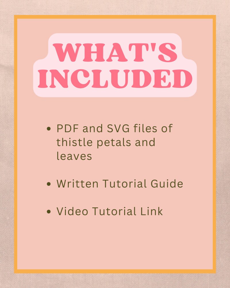 Felt Thistle Pattern: Flower Tutorial, SVG and PDF (Digital Download)