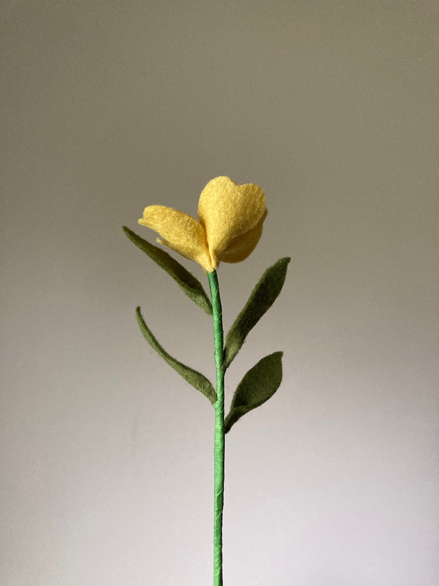 Evening Primrose Felt Flower Stem: Handmade Bouquet Filler