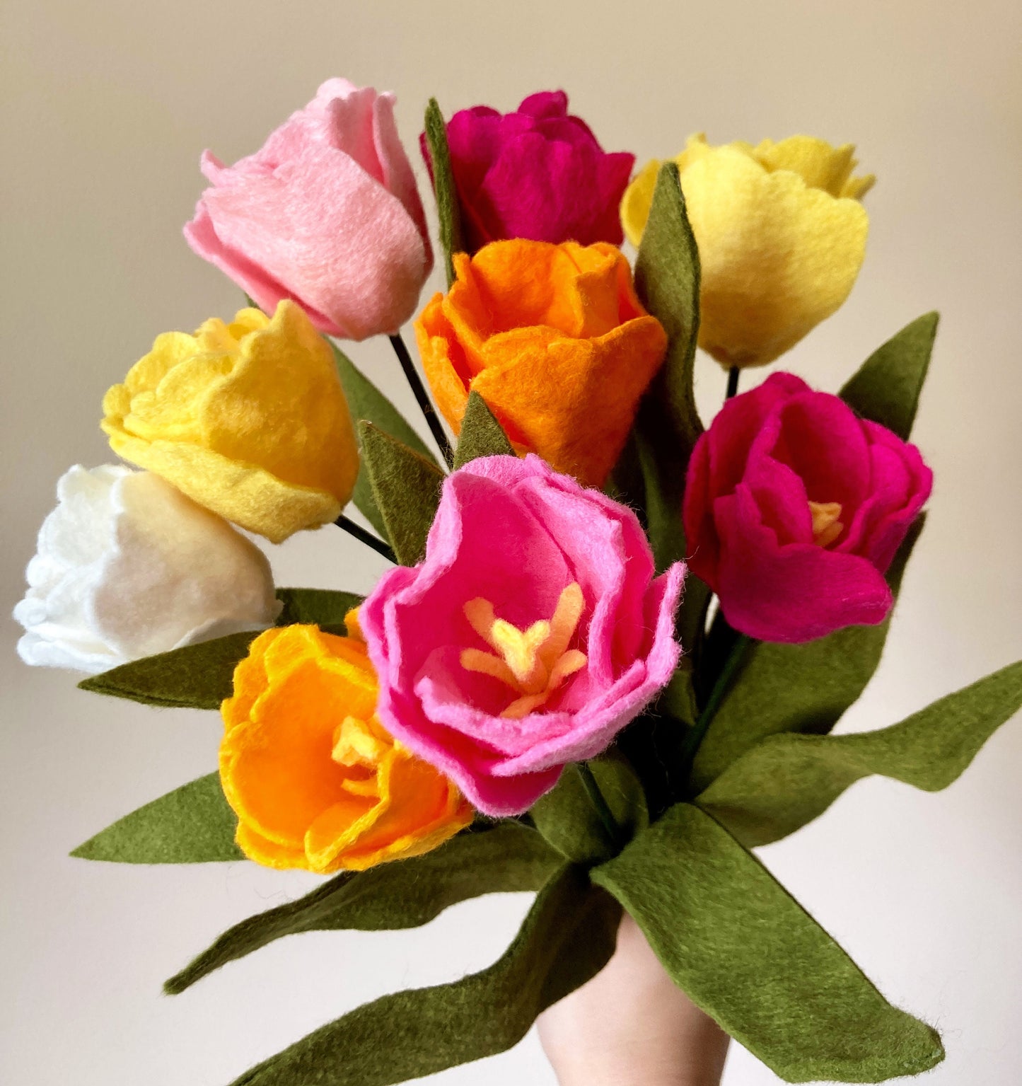 Felt Tulip Stem: Custom Color, Build Your Own Bouquet