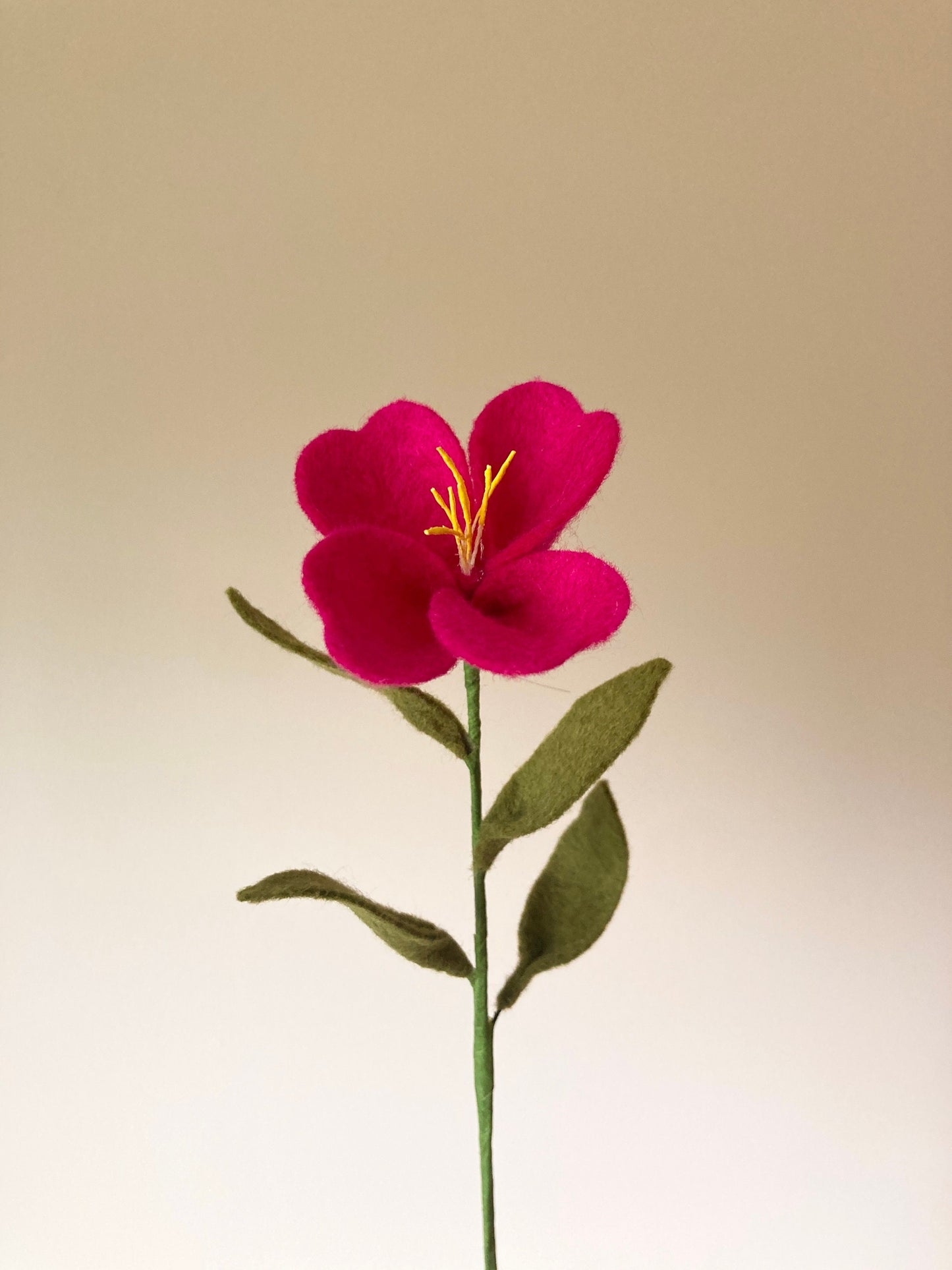 Evening Primrose Felt Flower Stem: Handmade Bouquet Filler