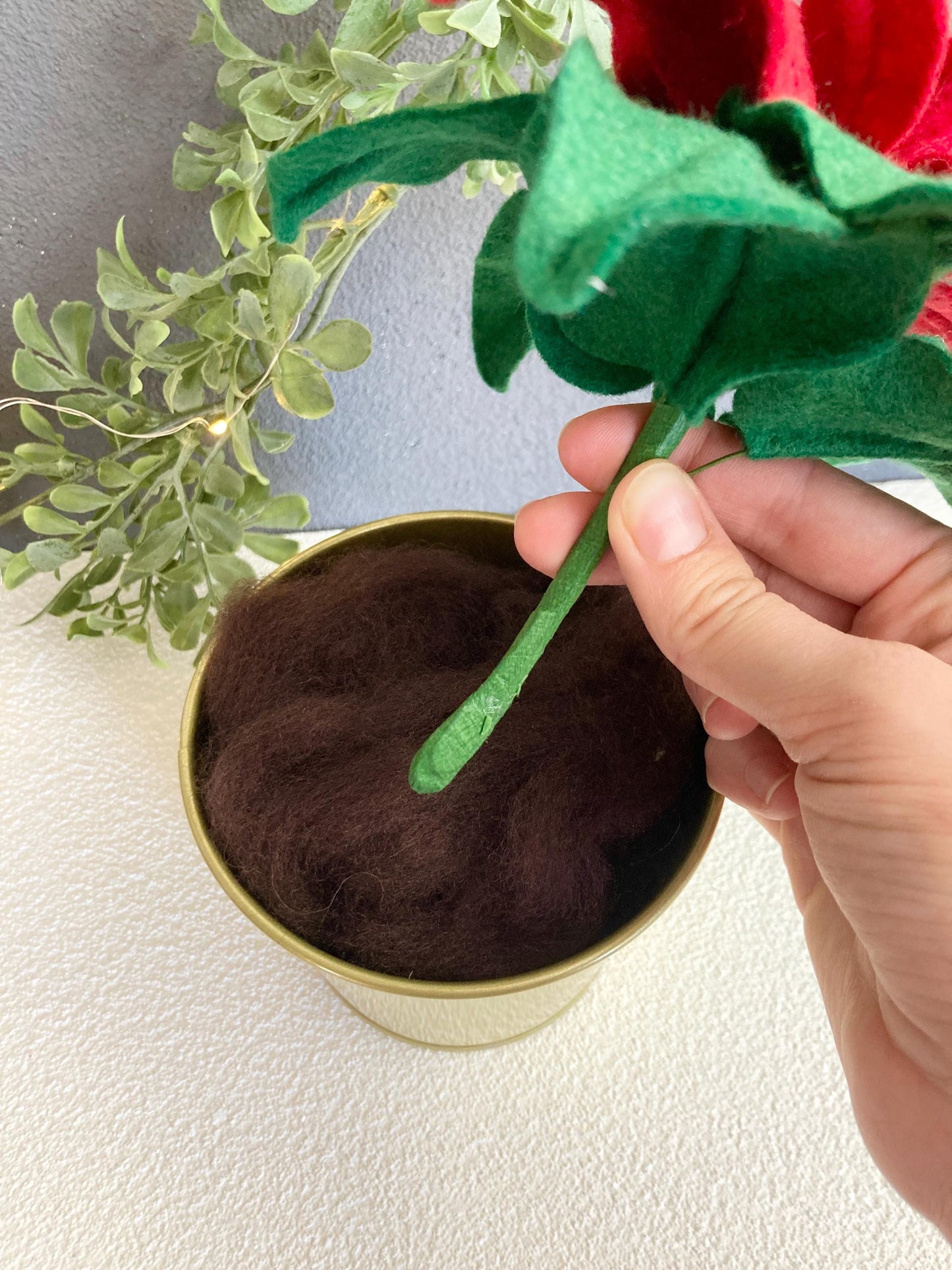 Potted Felt Poinsettia: Handmade Christmas Decor