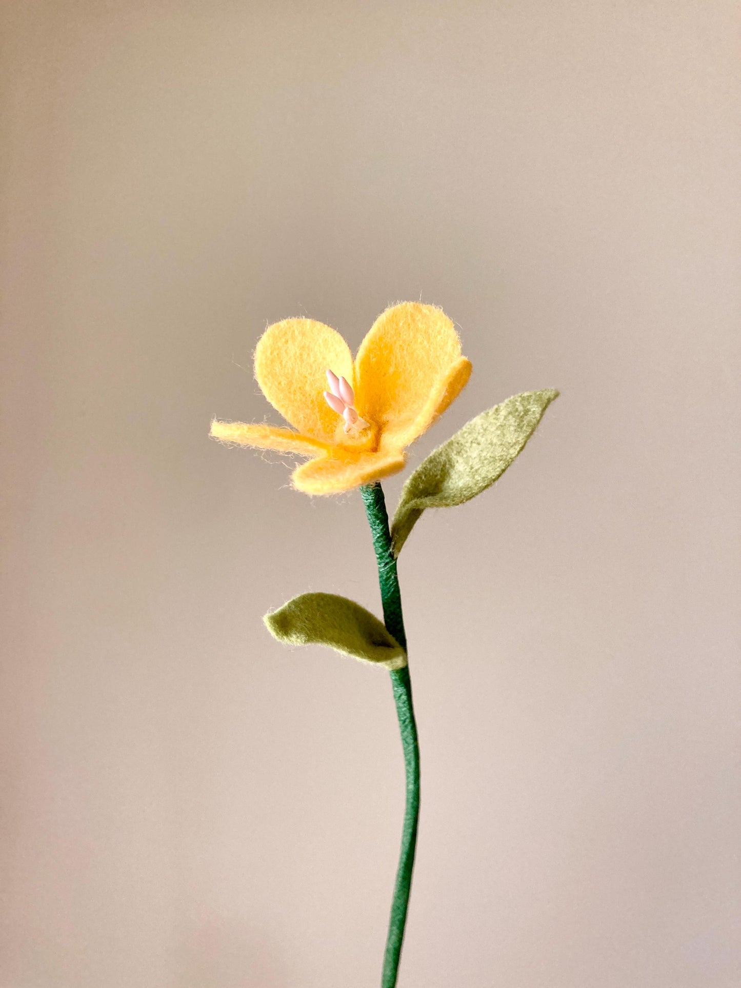 Felt Wildflower Stem: Handmade Bouquet Filler