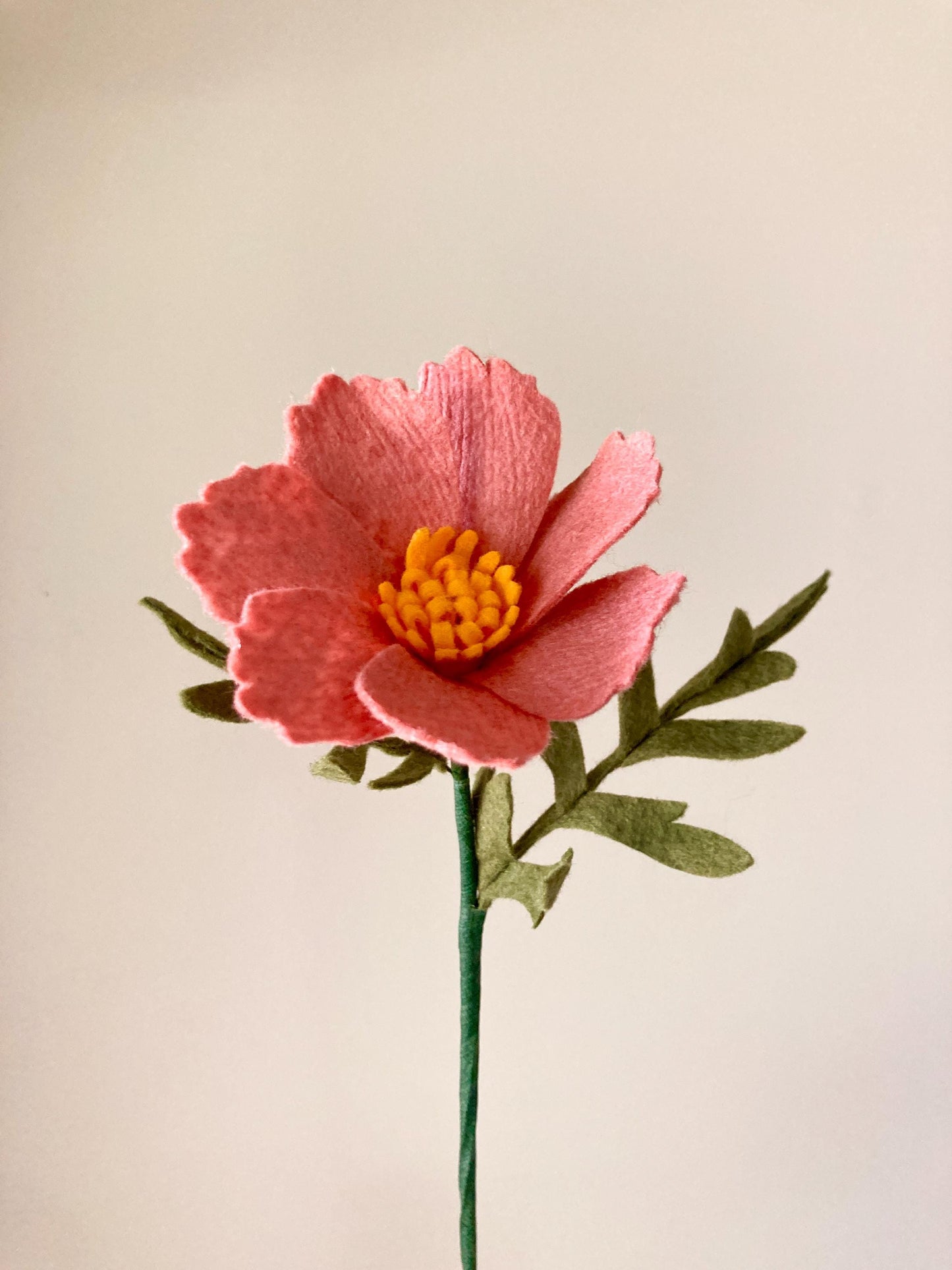 Felt Cosmos Flower Stem: Custom Color, Build Your Own Bouquet
