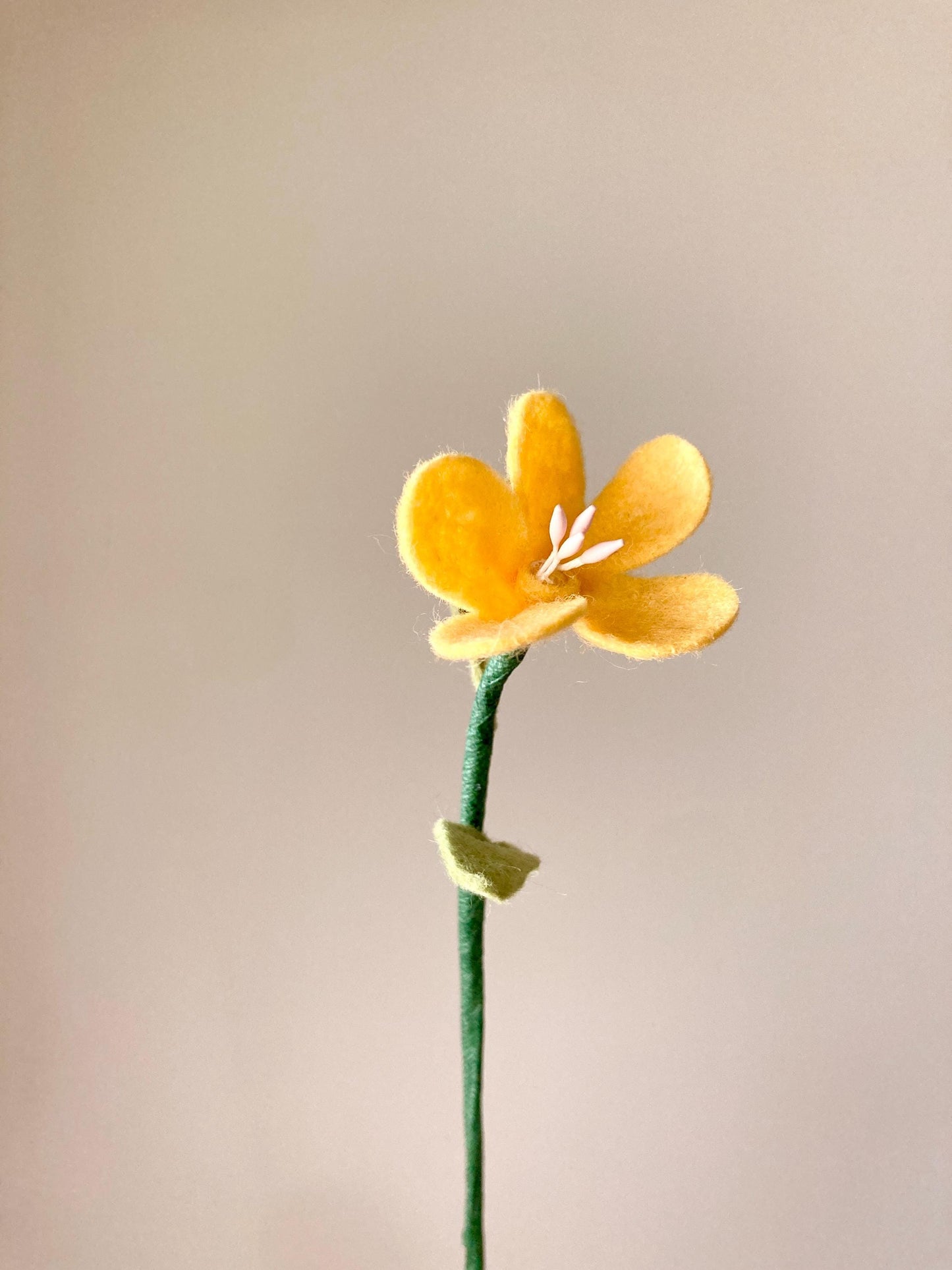 Felt Wildflower Stem: Handmade Bouquet Filler