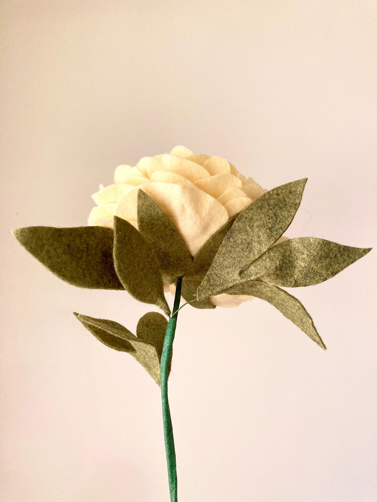 Handcrafted Felt Peony: Wool Blend Flower, Floral Decor