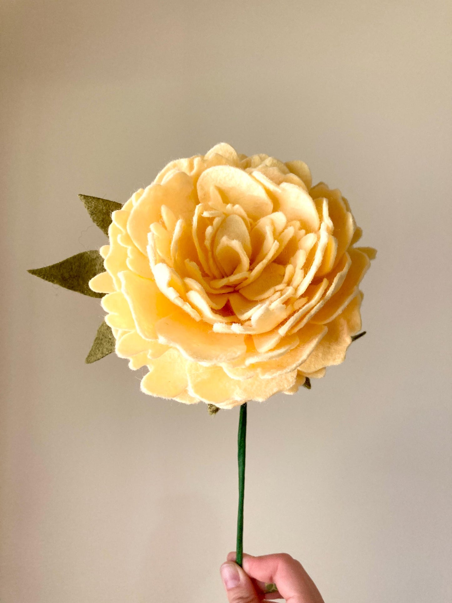 Handcrafted Felt Peony: Wool Blend Flower, Floral Decor