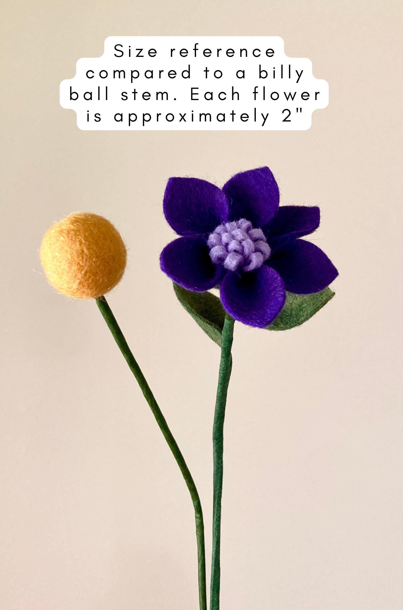 Felt Wildflower Stem: Custom Color, Build Your Own Bouquet