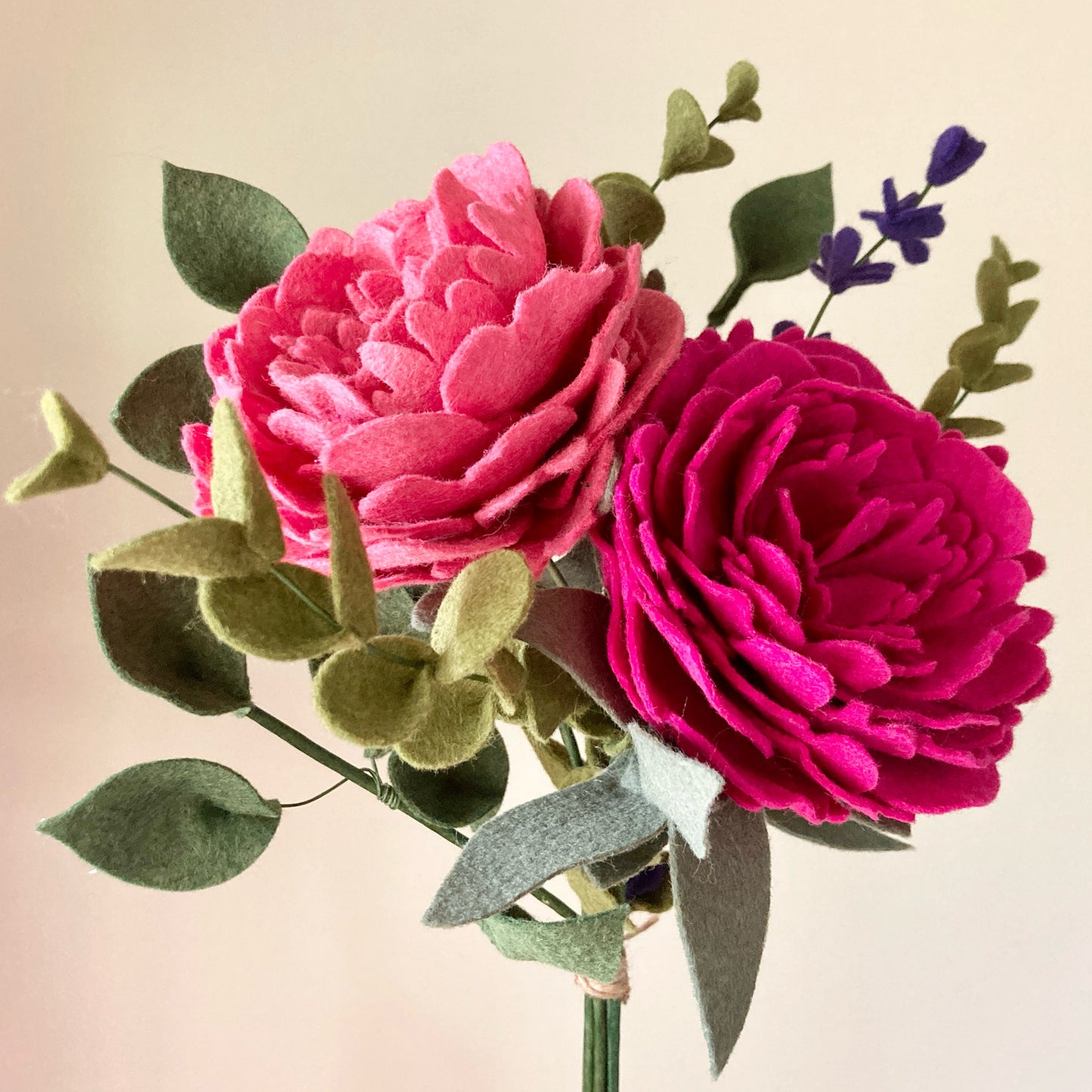 Felt Peony Bouquet, Felt Flower Bouquet, Floral Decor