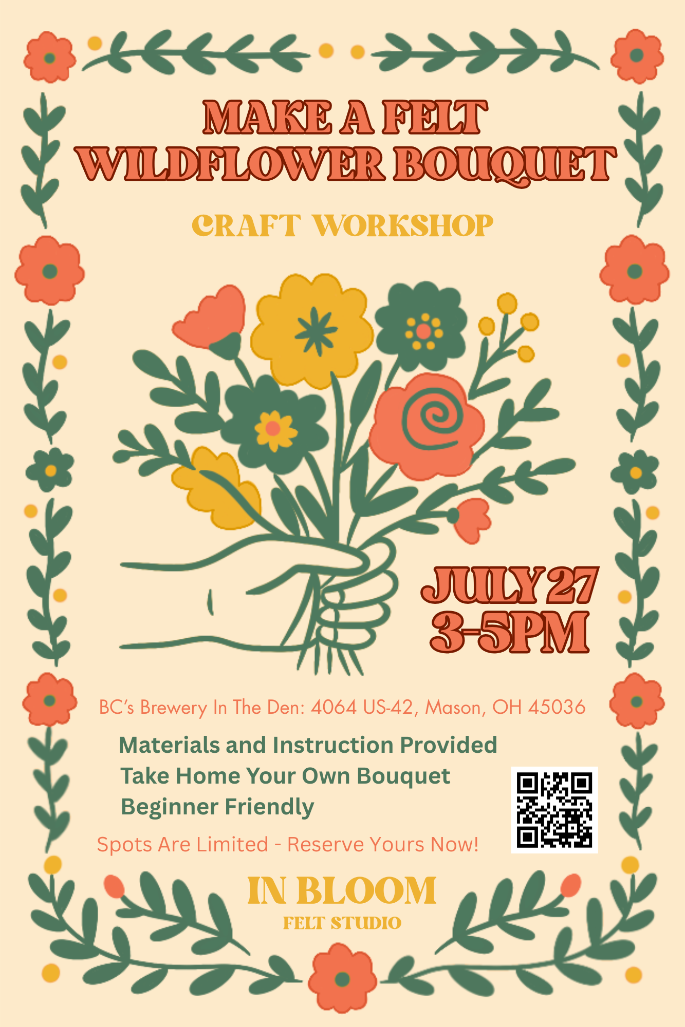 Make A Felt Wildflower Bouquet Local Craft Workshop