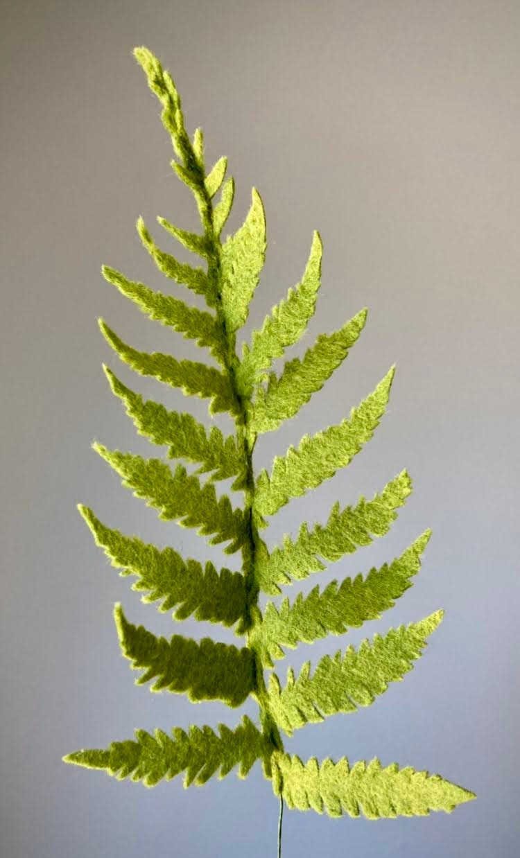 Felt Fern Leaf Stem: Greenery, Bouquet Filler