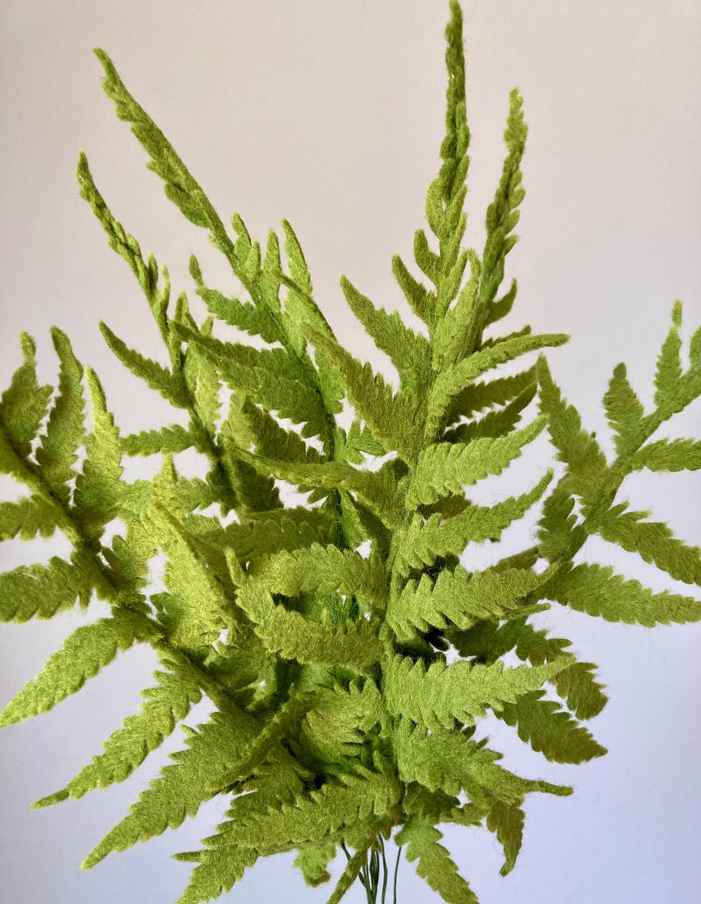 Felt Fern Leaf Stem: Greenery, Bouquet Filler