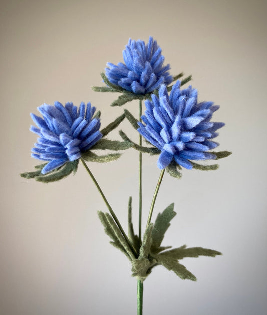 Felt Thistle Flower Stem: Custom Color, Home Decor