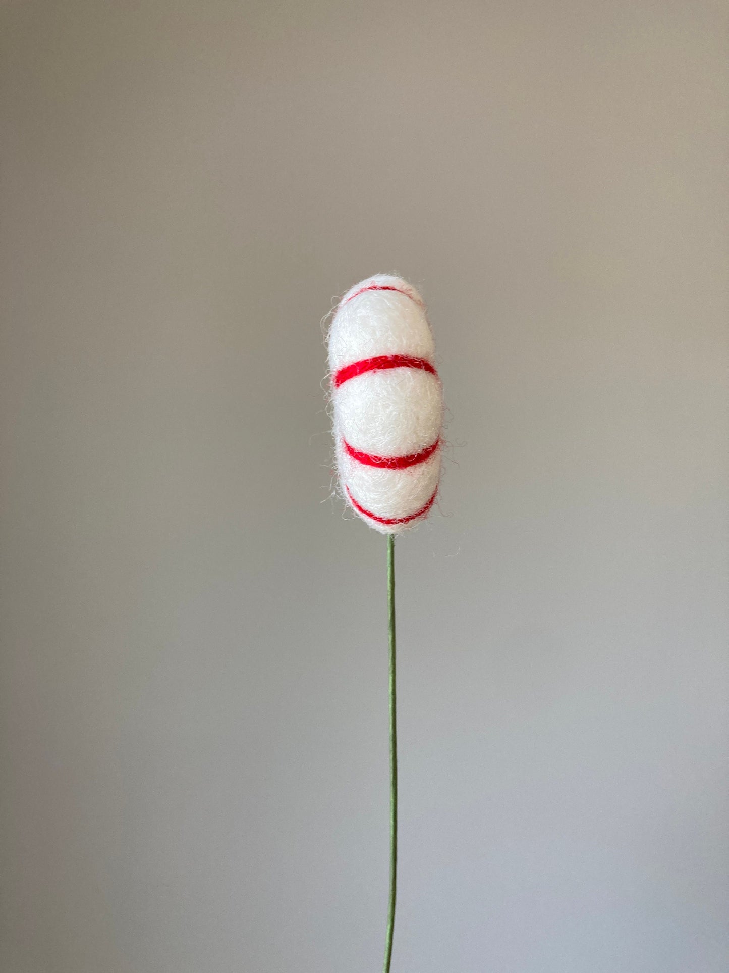 Felt Peppermint Pick: Holiday Bouquet Filler, Wool Felt Candy