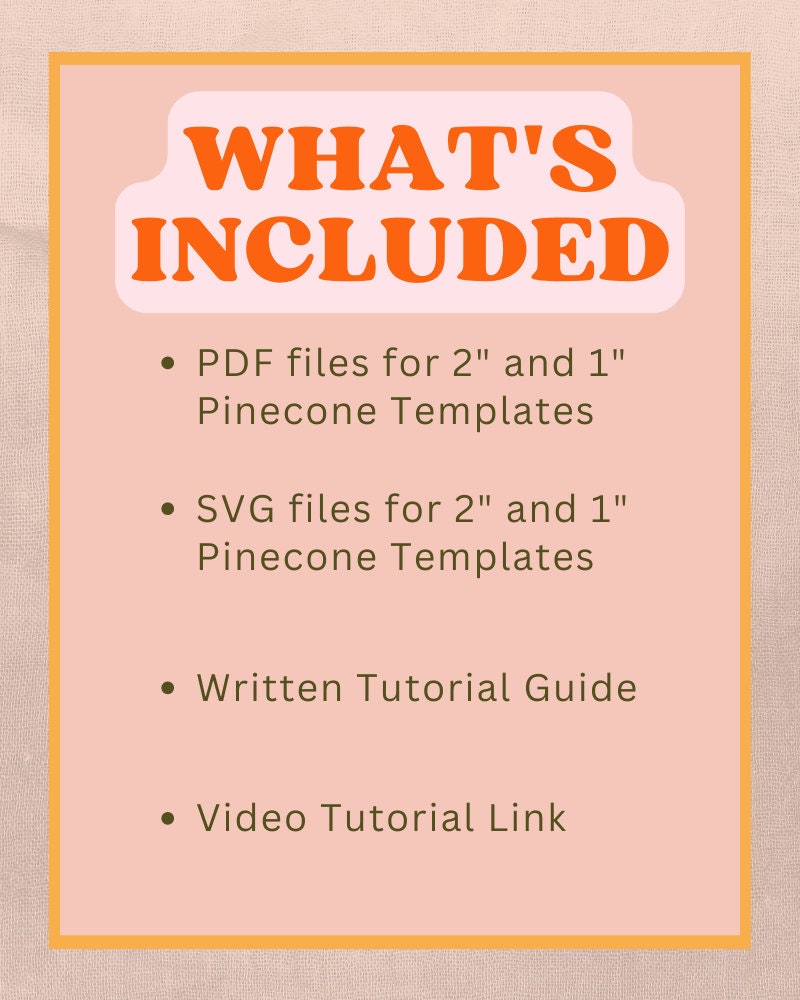 Felt Pinecone SVG and PDF Pattern and Tutorial, Digital Download