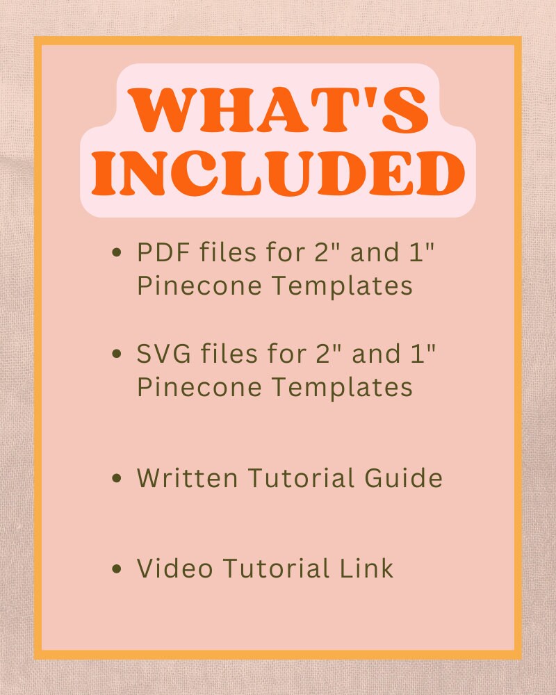 Felt Pinecone SVG and PDF Pattern and Tutorial, Digital Download