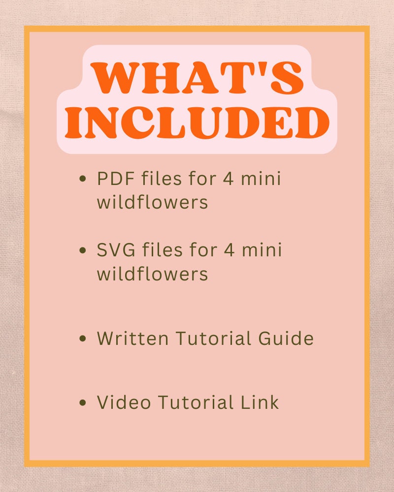 Felt Wildflowers SVG and PDF Pattern and Tutorial, 4 Flower Styles, Digital Download