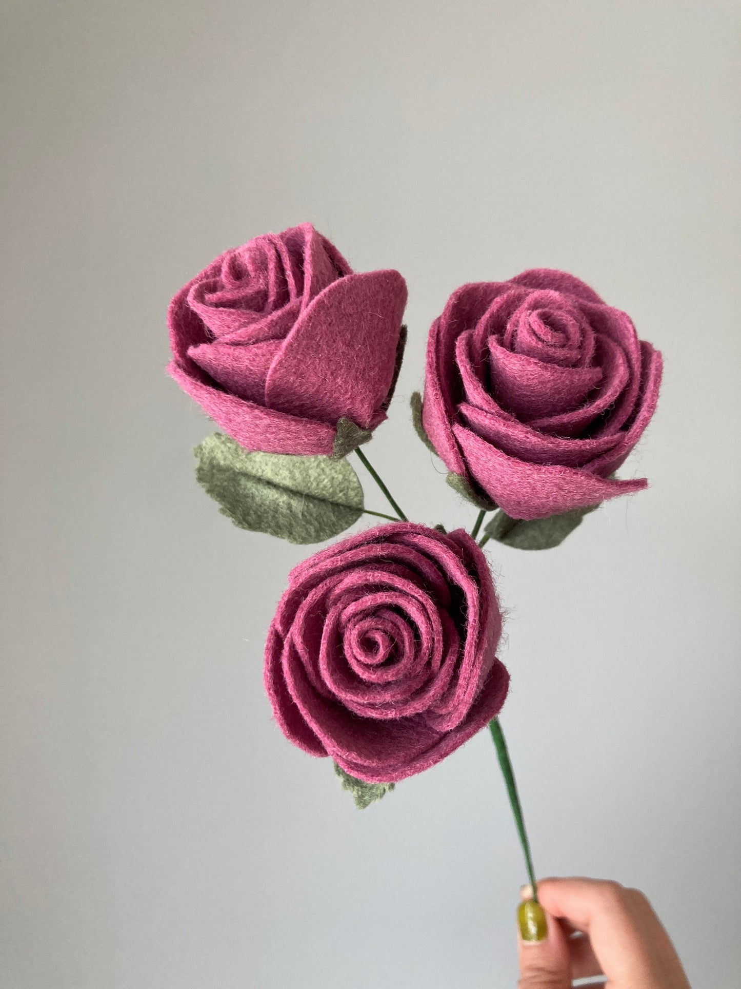 Felt Spray Rose Stem: Custom Color, Build Your Own Bouquet