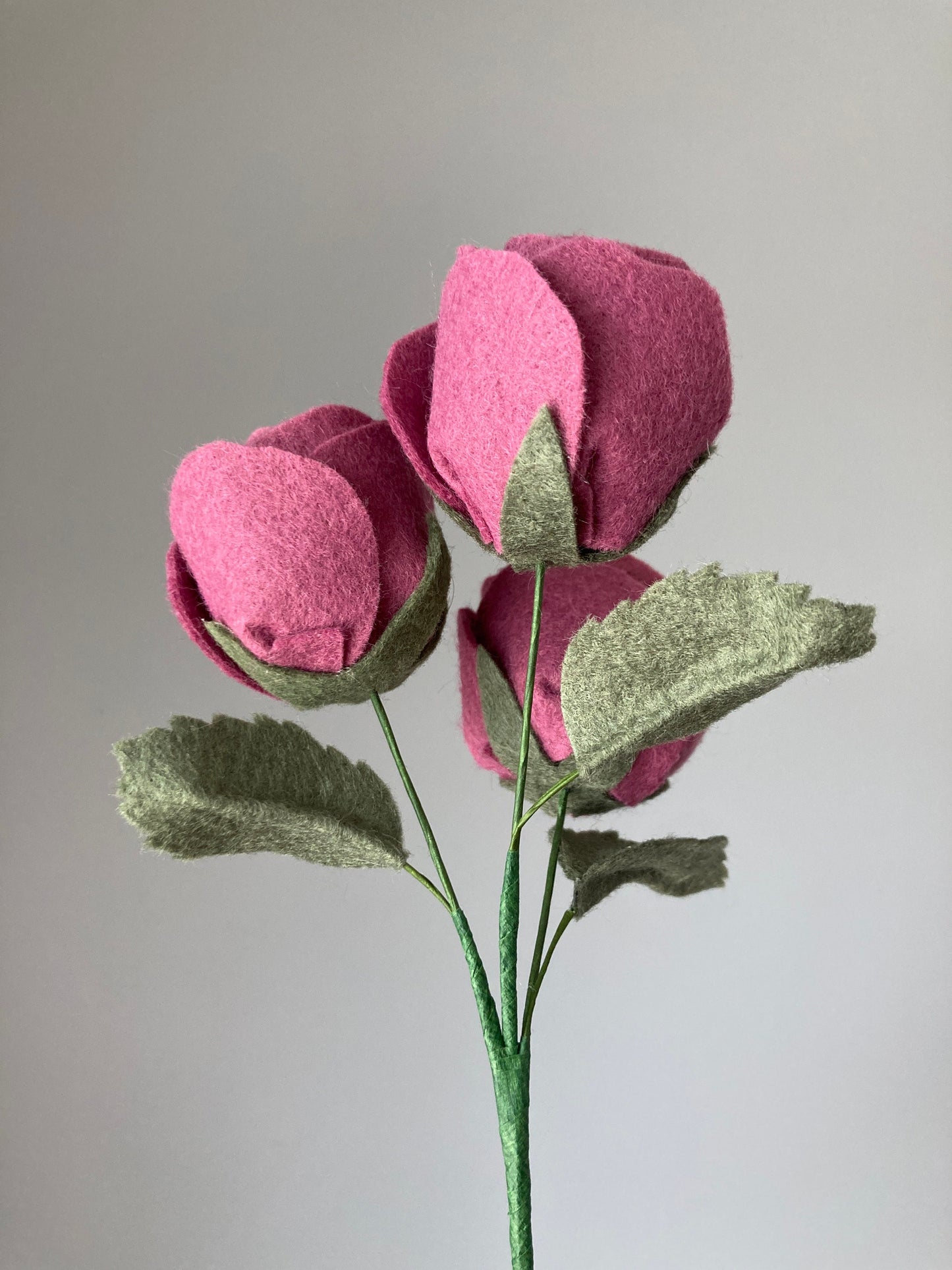 Felt Spray Rose Stem: Custom Color, Build Your Own Bouquet