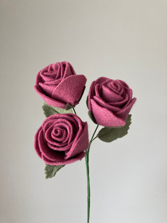 Felt Spray Rose Stem: Custom Color, Build Your Own Bouquet