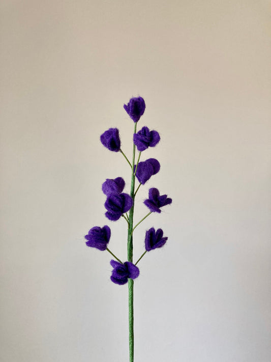 Felt Wild Indigo Flower Stem: Felt Bouquet Filler