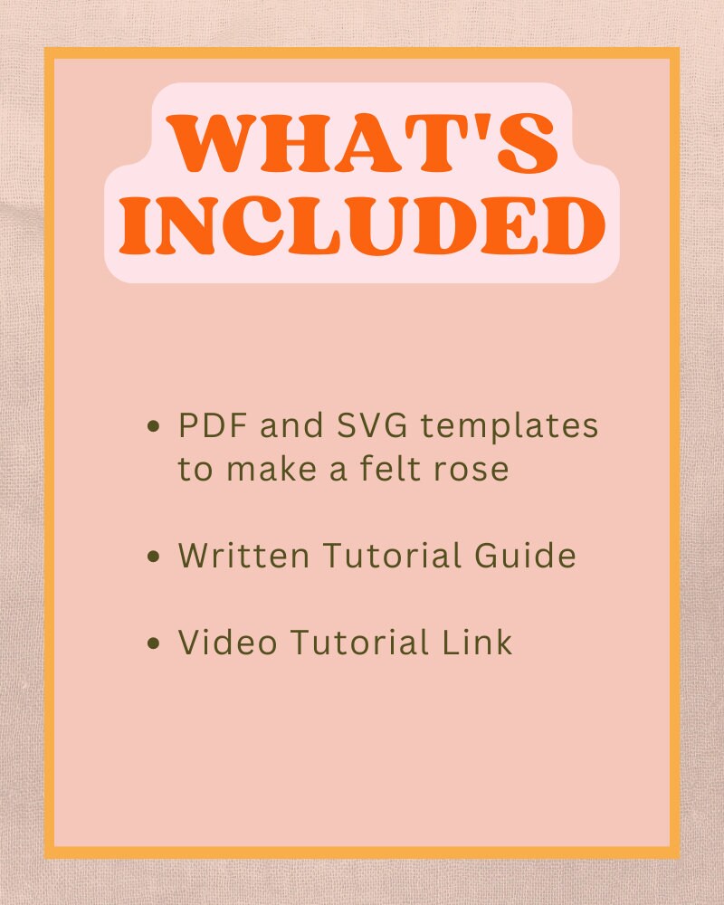 Felt Rose SVG and PDF Pattern and Tutorial, Felt Flower Tutorial, Digital Download