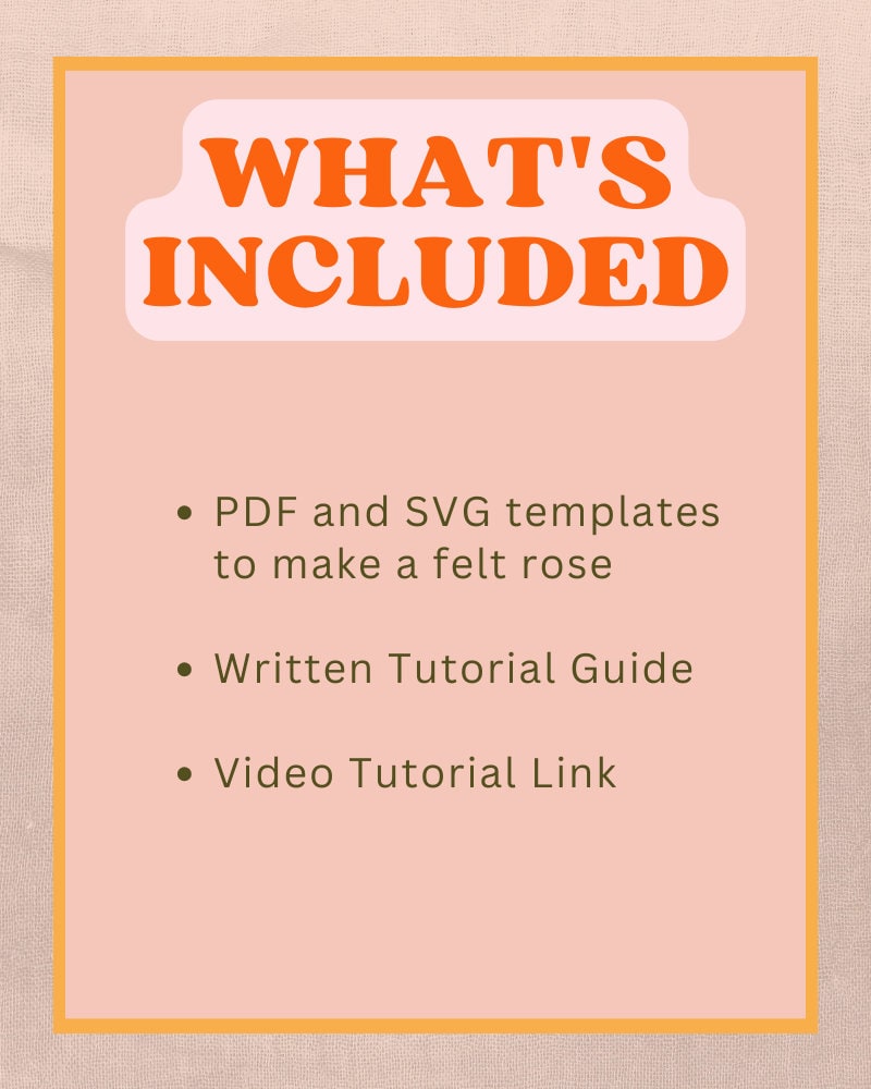 Felt Rose Pattern, Valentine's Day Tutorial, SVG and PDF Template
