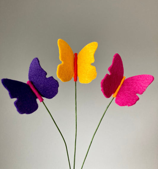 Felt Butterfly Pick: Bouquet Flower Accessory