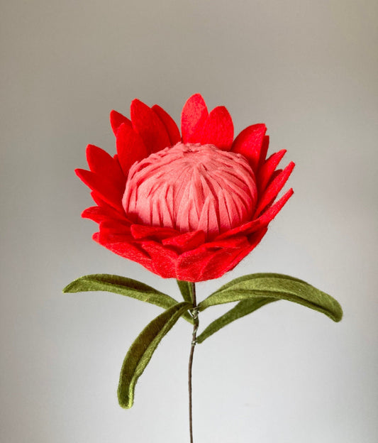 Large Felt Protea Flower: DIY Bouquet Stem