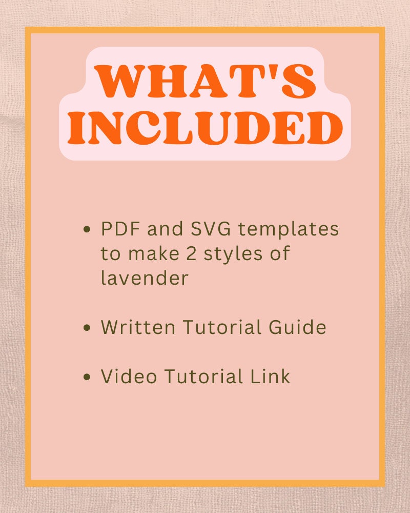 Felt Lavender SVG and PDF Pattern and Tutorial, 2 Styles, Digital Download