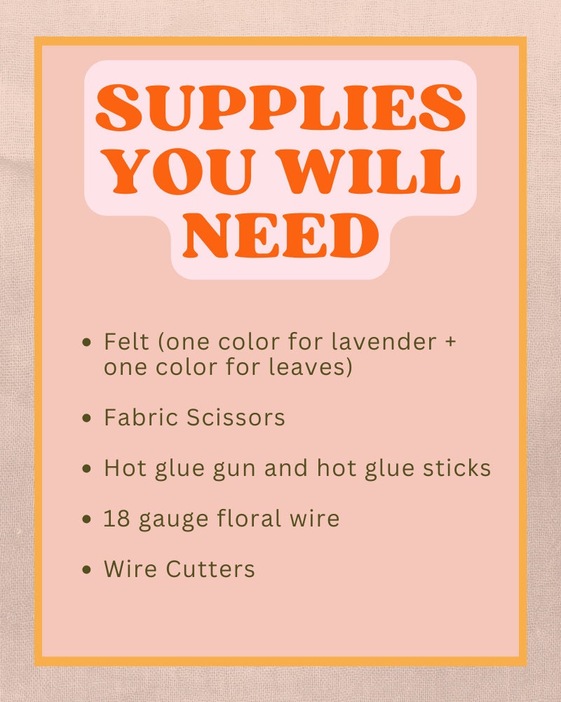 Felt Lavender SVG and PDF Pattern and Tutorial, 2 Styles, Digital Download