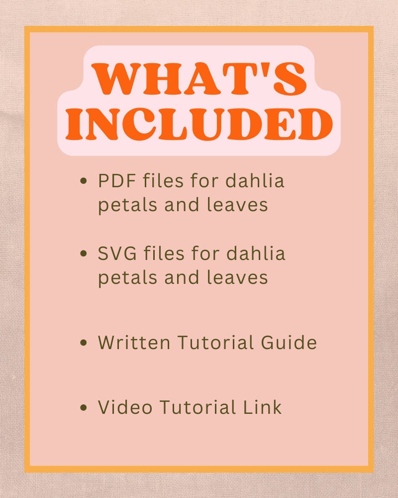 Felt Dahlia SVG and PDF Pattern and Tutorial, Digital Download