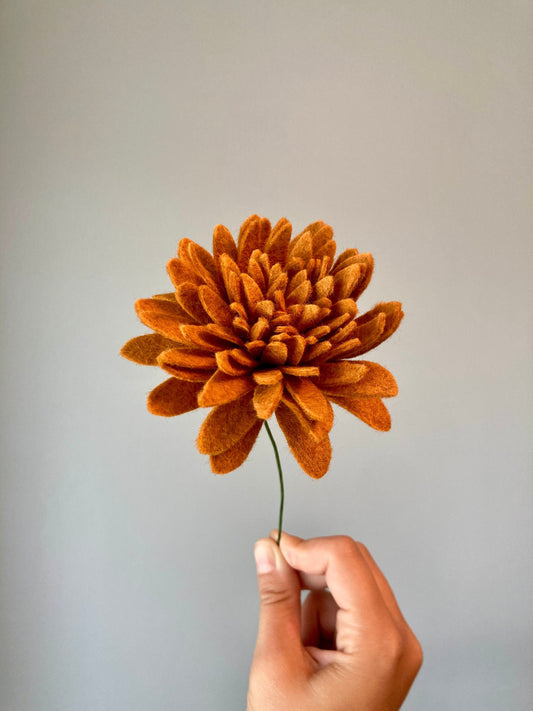 Felt Chrysanthemum Stem: Custom Color, Build Your Own Bouquet